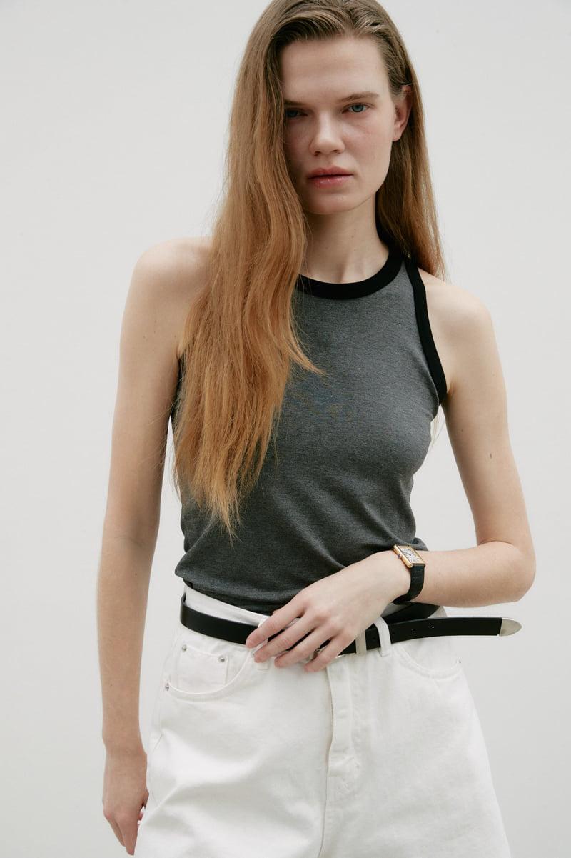 Neroli36 - Korean Women Fashion - #thatsdarling - Contrast Halter Sleeveless - 8