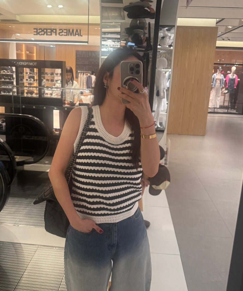 Neroli36 - Korean Women Fashion - #thatsdarling - M Cotton Stripe Sleeveless - 7