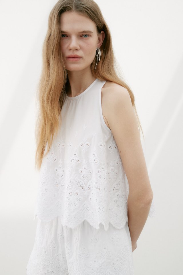 Neroli36 - Korean Women Fashion - #vintageinspired - M Embroidery Halter Sleeveless - 6