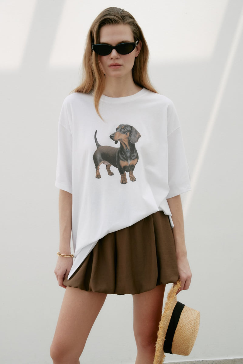 Neroli36 - Korean Women Fashion - #vintageinspired - H Dachshund Tee - 5