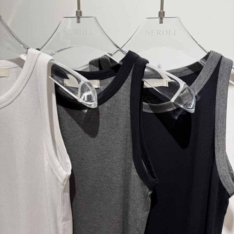 Neroli36 - Korean Women Fashion - #vintageinspired - Contrast Halter Sleeveless - 2