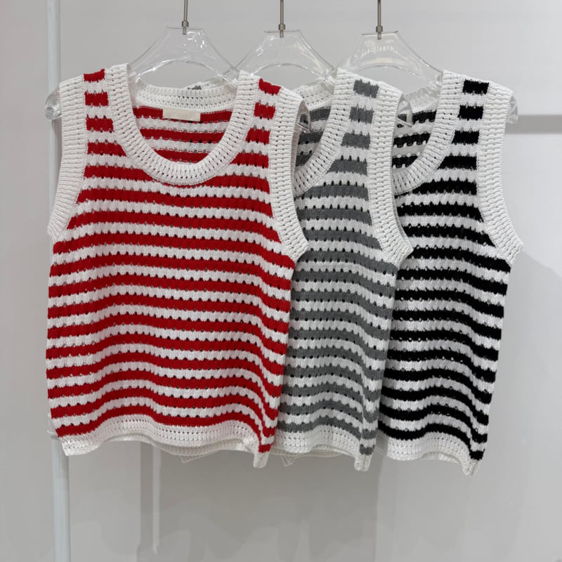 Neroli36 - Korean Women Fashion - #vintageinspired - M Cotton Stripe Sleeveless