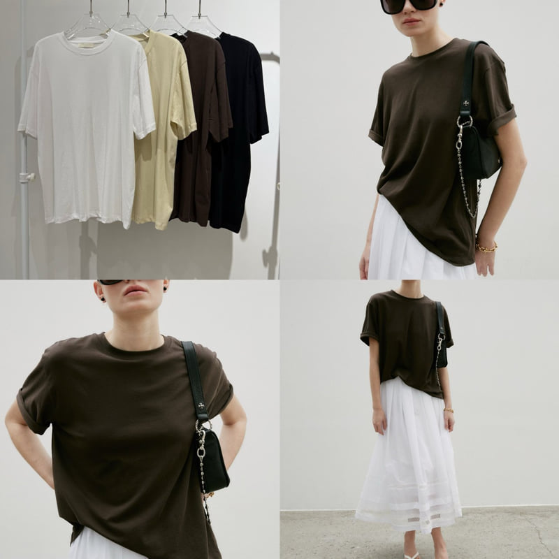 Neroli36 - Korean Women Fashion - #vintageinspired - Cool Rayon Tee - 4