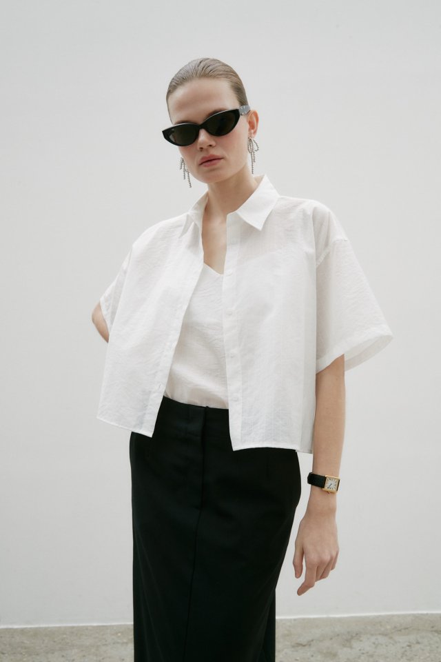 Neroli36 - Korean Women Fashion - #womensfashion - H See-Through Short Sleeve Set - 9