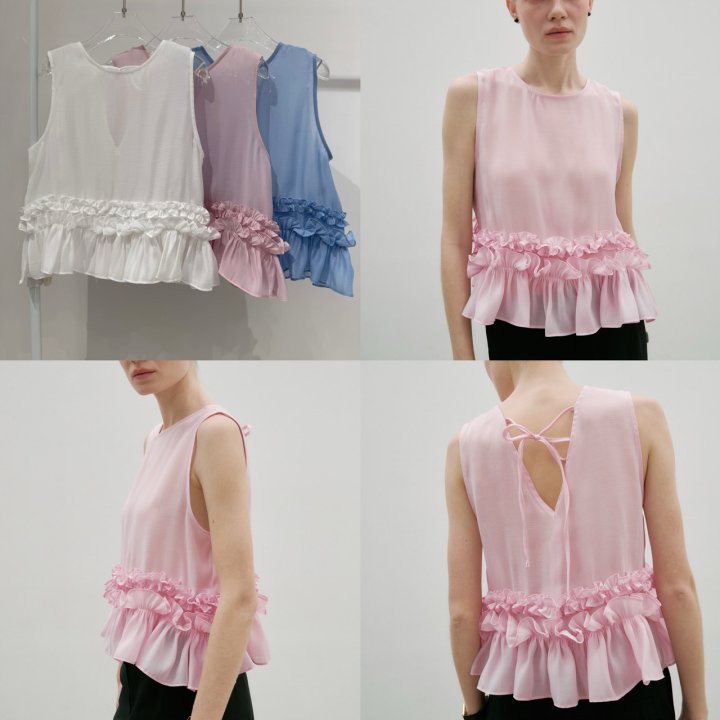 Neroli36 - Korean Women Fashion - #momslook - Frill Shirring Blouse - 4