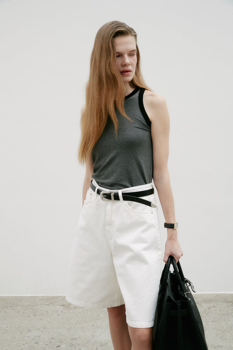 Neroli36 - Korean Women Fashion - #womensfashion - Contrast Halter Sleeveless - 11