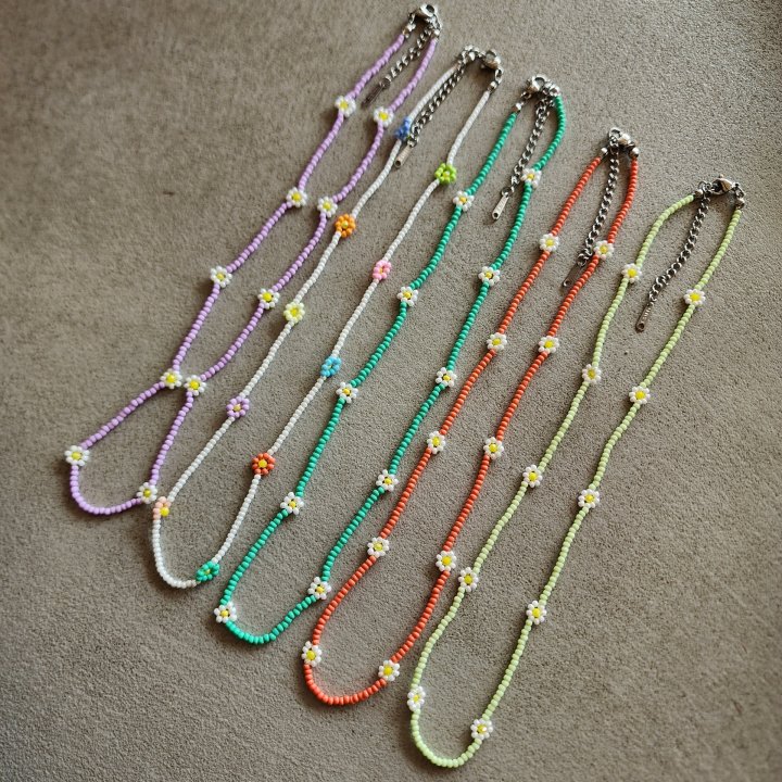 Newerly - Korean Women Fashion - #momslook - Surgical Steel Beaded Flower Necklace
