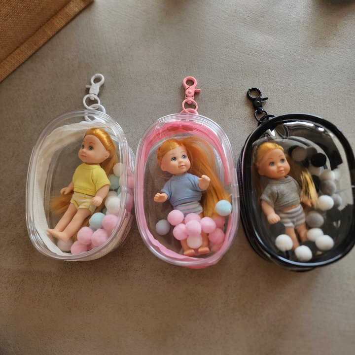 Newerly - Korean Women Fashion - #momslook - Pom Pom Case Babydoll Keyring