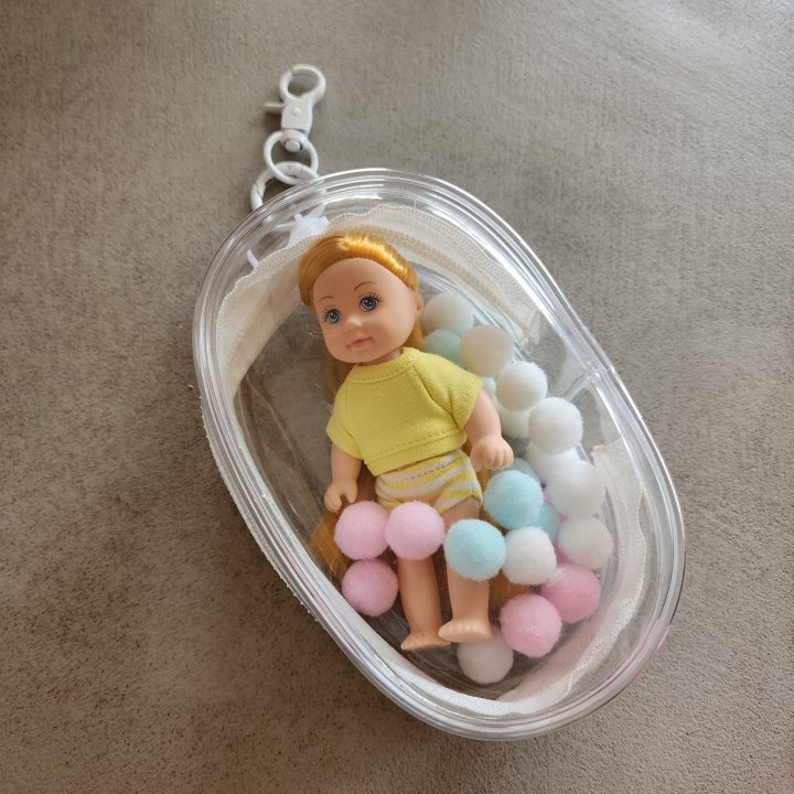 Newerly - Korean Women Fashion - #momslook - Pom Pom Case Babydoll Keyring - 3