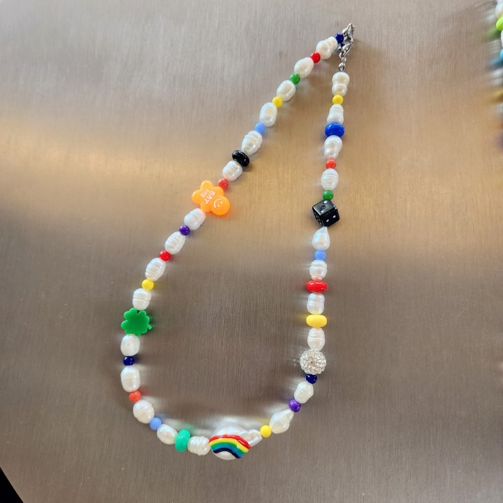 Newerly - Korean Women Fashion - #shopsmall - Cookie Man Rainbow Freshwater Pearl Necklace - 4