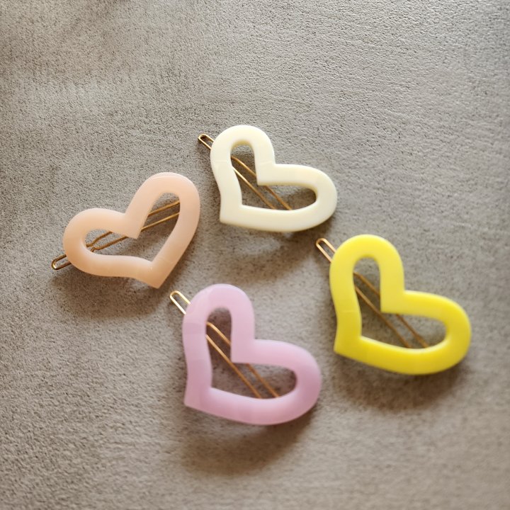 Newerly - Korean Women Fashion - #womensfashion - Color Heart Hair Clip - 5