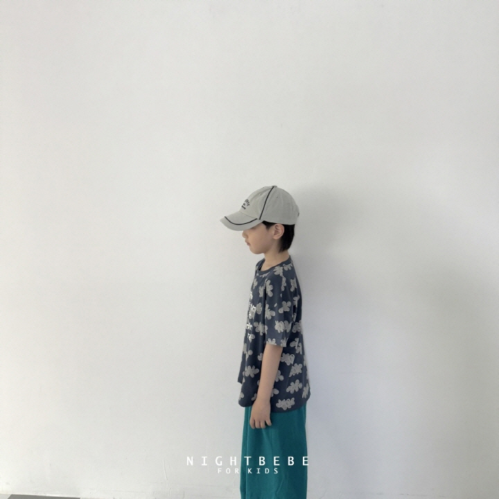 Night Bebe - Korean Baby Fashion - #babyclothing - Lettering Cloud Short Sleeve Tee - 10