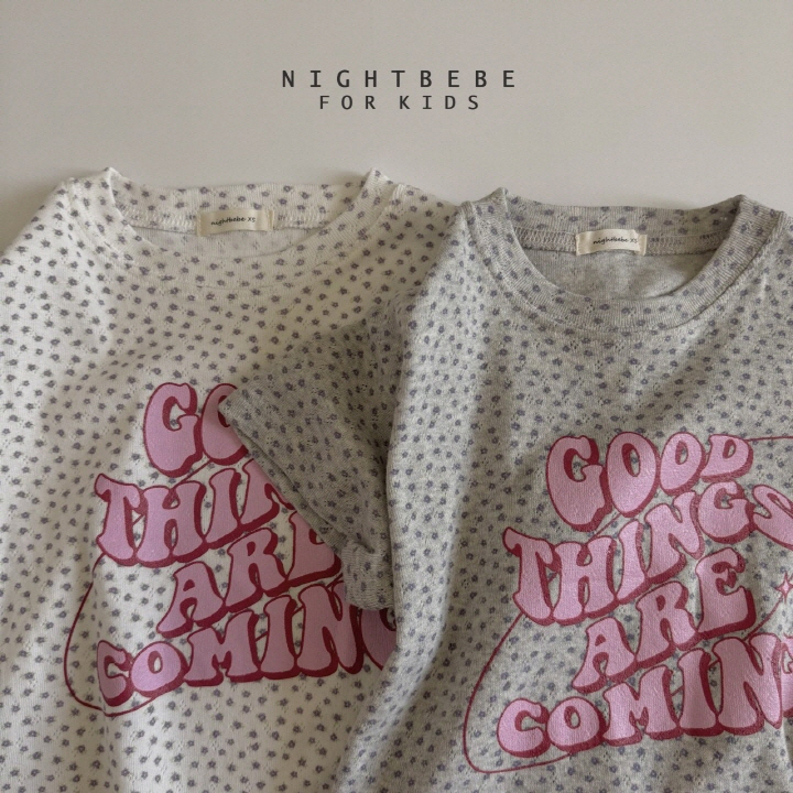 Night Bebe - Korean Baby Fashion - #babyfashion - Flower Coming Short Sleeve Tee - 12