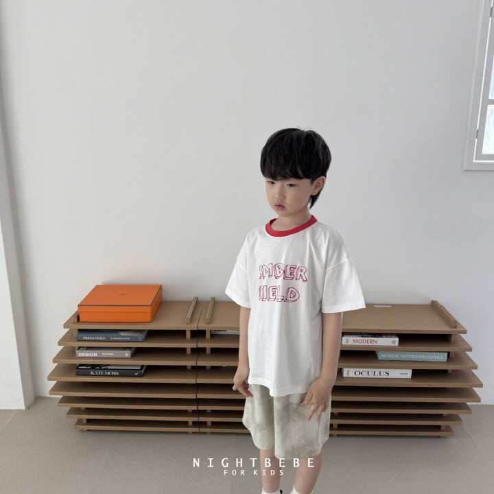 Night Bebe - Korean Baby Fashion - #babyootd - Amber Contrast Short Sleeve Tee - 3