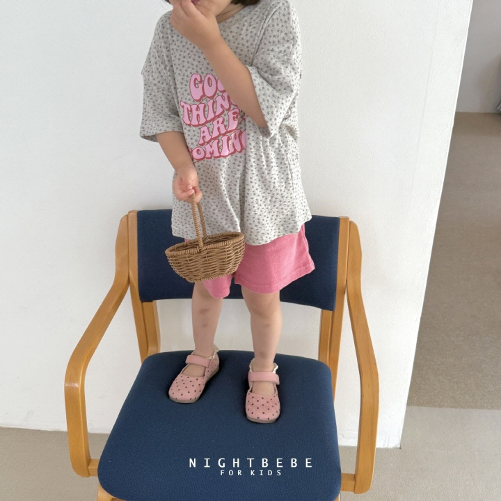 Night Bebe - Korean Baby Fashion - #babyoutfit - Flower Coming Short Sleeve Tee - 4