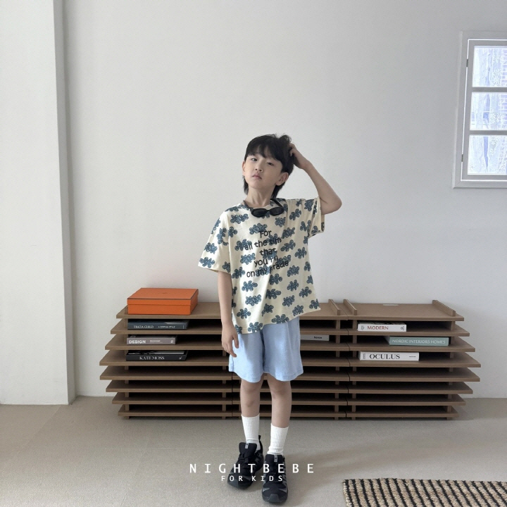 Night Bebe - Korean Baby Fashion - #onlinebabyboutique - Lettering Cloud Short Sleeve Tee - 5
