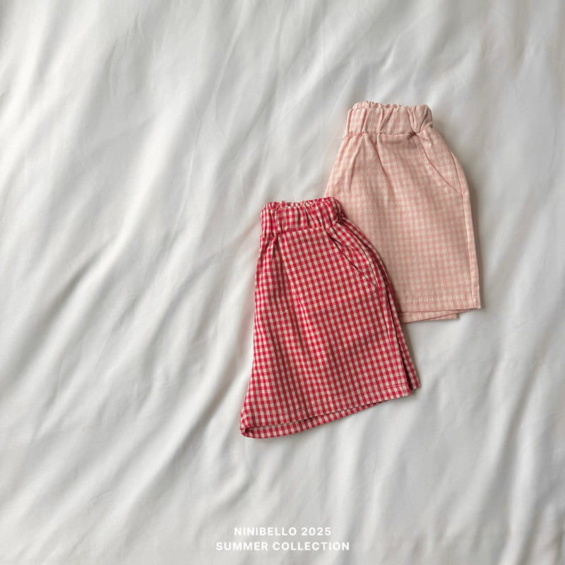 Ninibello - Korean Children Fashion - #prettylittlegirls - Check Half Pants - 4