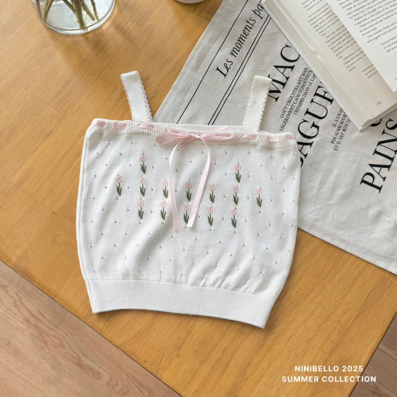 Ninibello - Korean Children Fashion - #childofig - Fleur Ribbon Sleeveless Knit