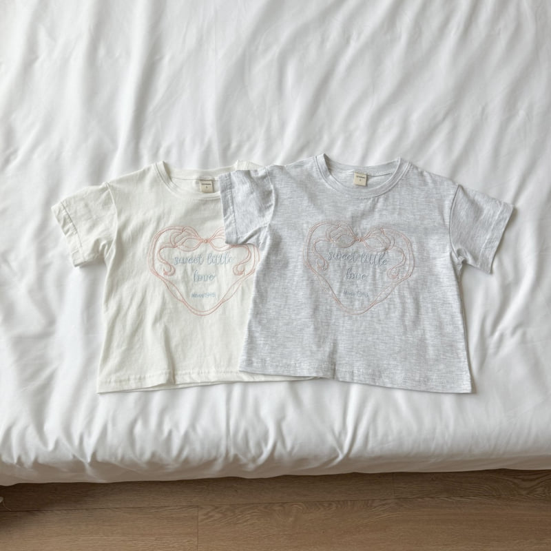 Ninibello - Korean Children Fashion - #childrensboutique - Sweet Love Embroidered Tee - 5