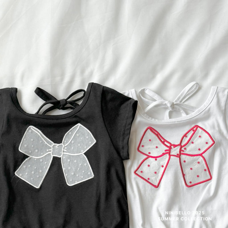 Ninibello - Korean Children Fashion - #childrensboutique - Shasha Dot Ribbon Tee - 3
