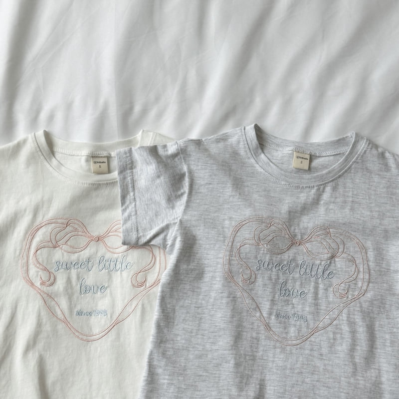 Ninibello - Korean Children Fashion - #designkidswear - Sweet Love Embroidered Tee - 6