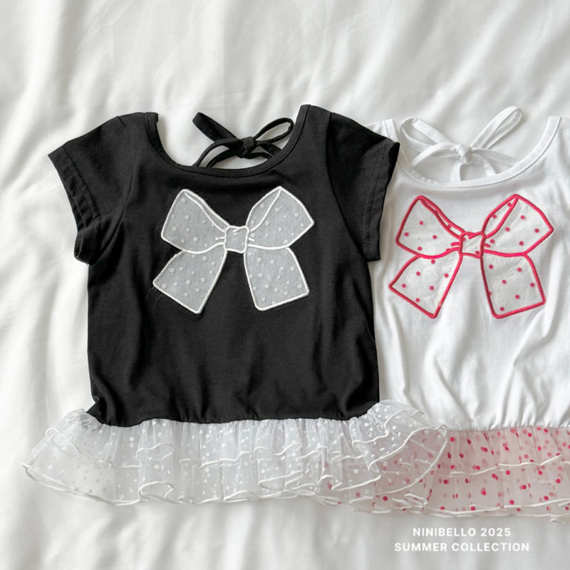 Ninibello - Korean Children Fashion - #childrensboutique - Shasha Dot Ribbon Tee - 4