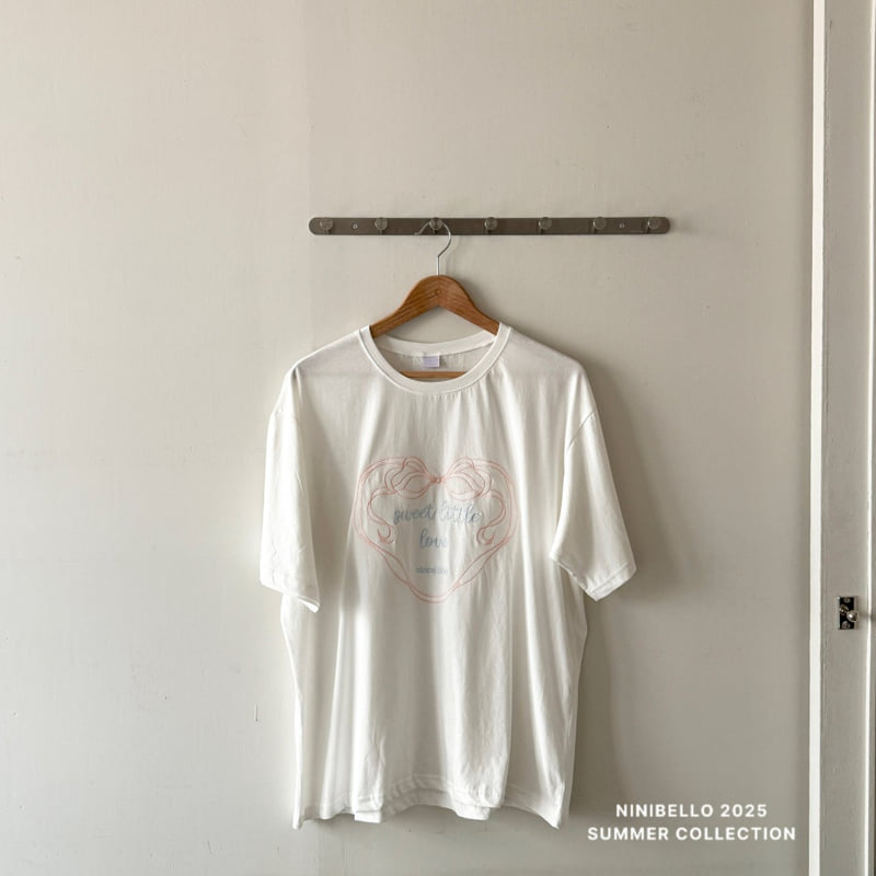 Ninibello - Korean Children Fashion - #discoveringself - Sweet Love Embroidered Tee (adult) - 3