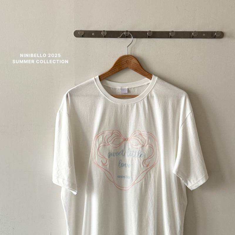 Ninibello - Korean Children Fashion - #discoveringself - Sweet Love Embroidered Tee (adult) - 4