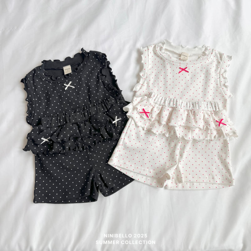 Ninibello - Korean Children Fashion - #kidsshorts - Dot Frill Sleeveless - 11