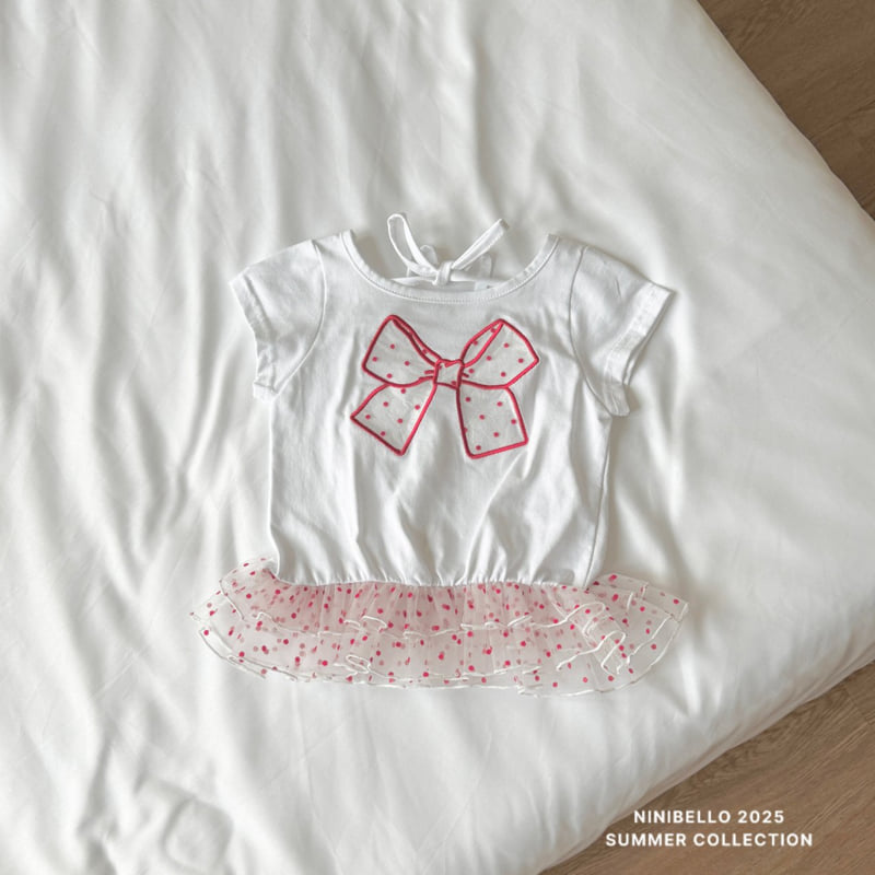 Ninibello - Korean Children Fashion - #kidsstore - Shasha Dot Ribbon Tee - 8