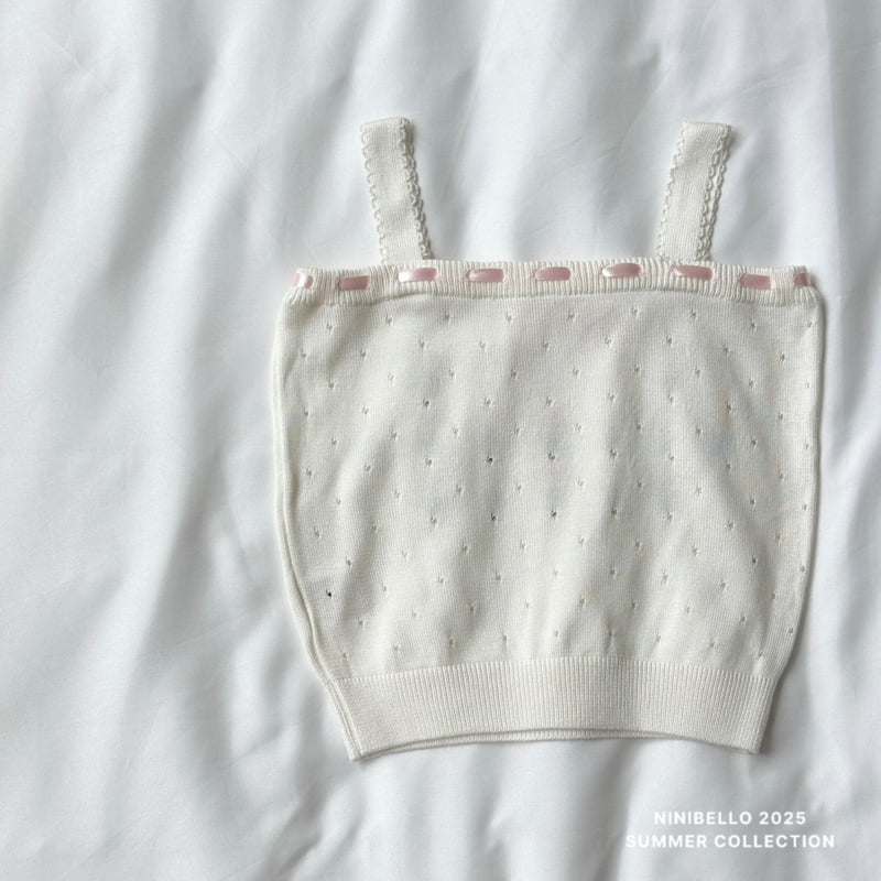Ninibello - Korean Children Fashion - #littlefashionista - Fleur Ribbon Sleeveless Knit - 10