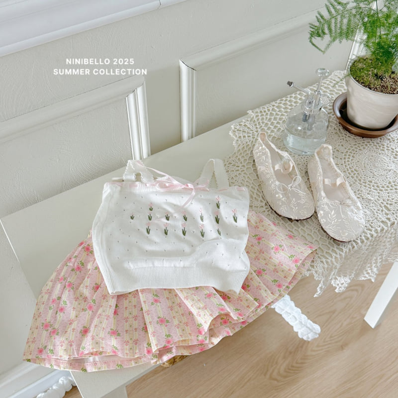 Ninibello - Korean Children Fashion - #minifashionista - Fleur Ribbon Sleeveless Knit - 12