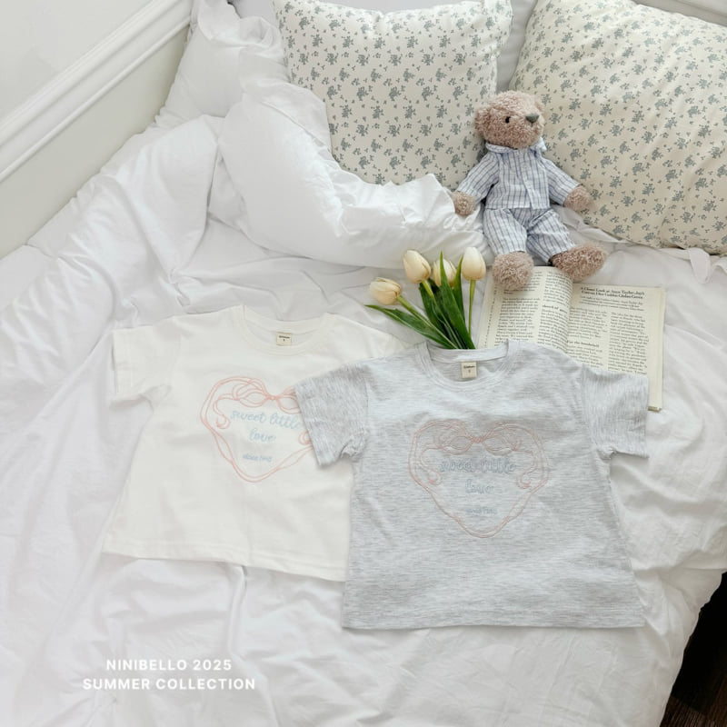 Ninibello - Korean Children Fashion - #todddlerfashion - Sweet Love Embroidered Tee