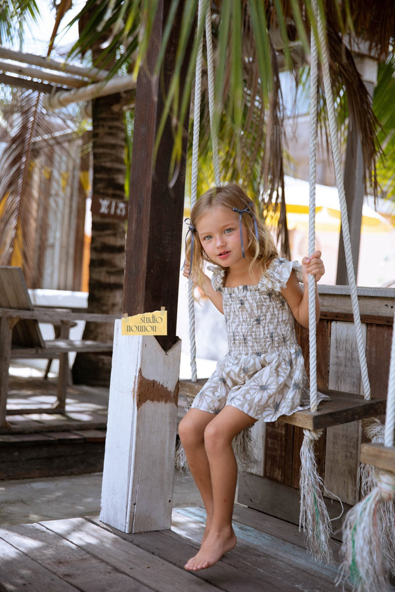 Nounou - Korean Children Fashion - #littlefashionista - Palm Ruffle Overall - 3