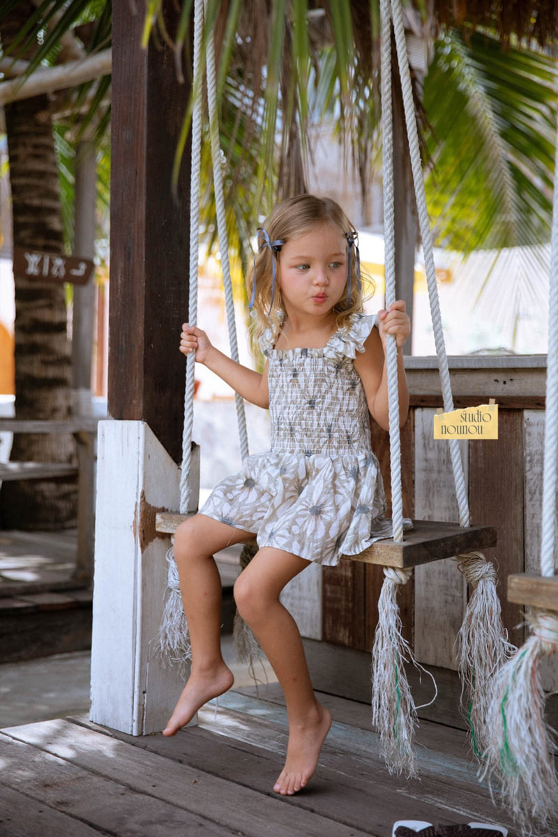 Nounou - Korean Children Fashion - #littlefashionista - Palm Ruffle Overall - 4