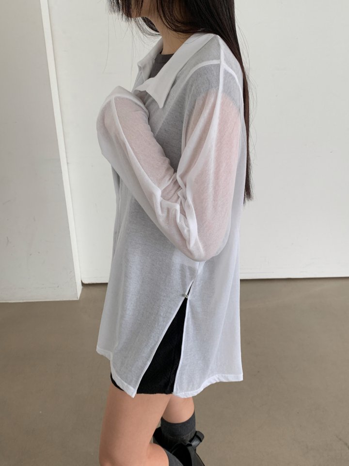 Nutplan - Korean Women Fashion - #momslook - See-Through Blouse - 6