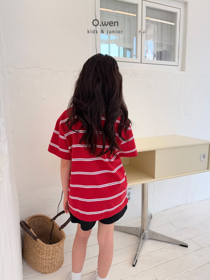O Wen - Korean Children Fashion - #kidsshorts - Multi Boxy Fit Collar Tee