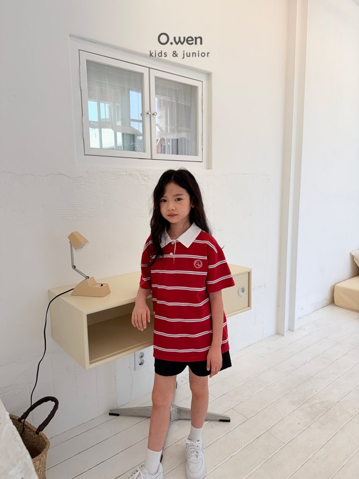 O Wen - Korean Children Fashion - #kidsstore - Multi Boxy Fit Collar Tee - 2