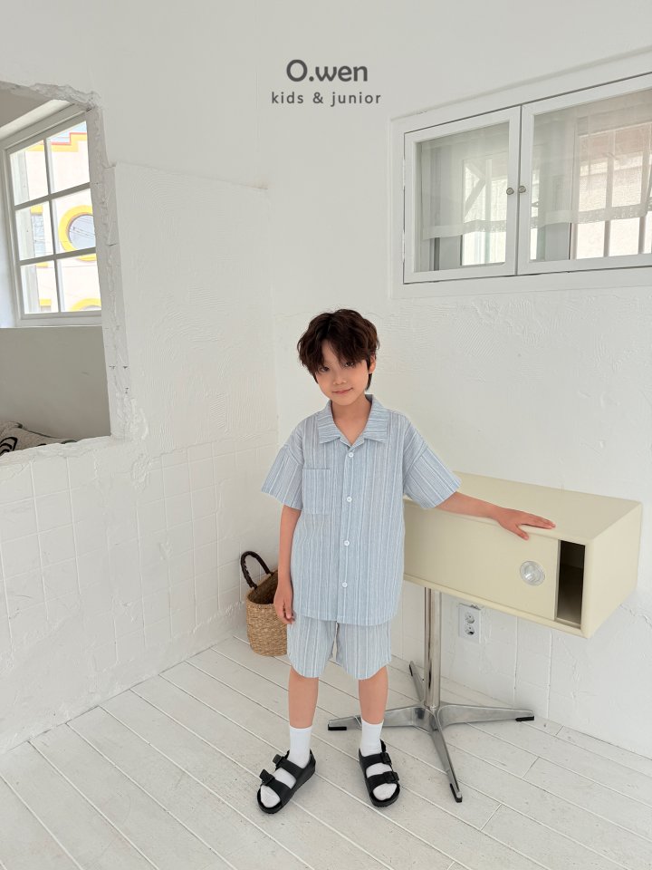 O Wen - Korean Children Fashion - #kidsshorts - Harmony Open Collar Shirt - 4