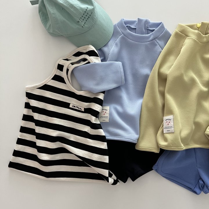 Oatmeal - Korean Children Fashion - #littlefashionista - Waffle Rash Guard - 3