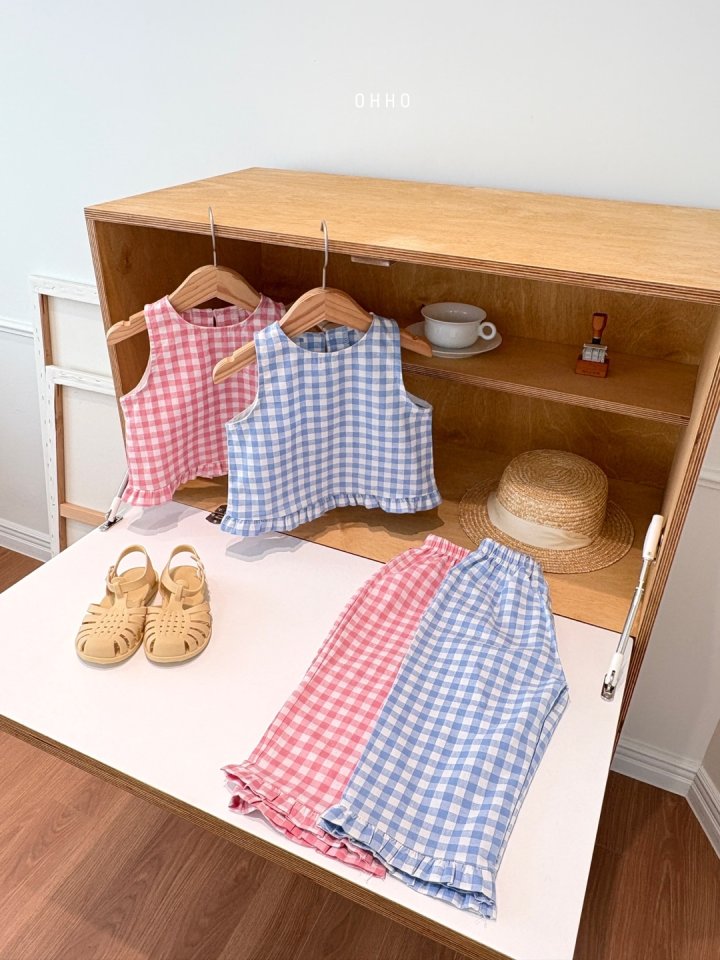 Ohho - Korean Children Fashion - #Kfashion4kids - Gingham Frill Sleeveless - 3