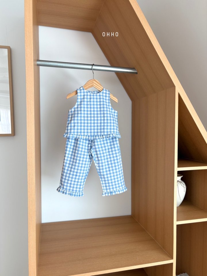 Ohho - Korean Children Fashion - #childofig - Gingham Frill Sleeveless - 9