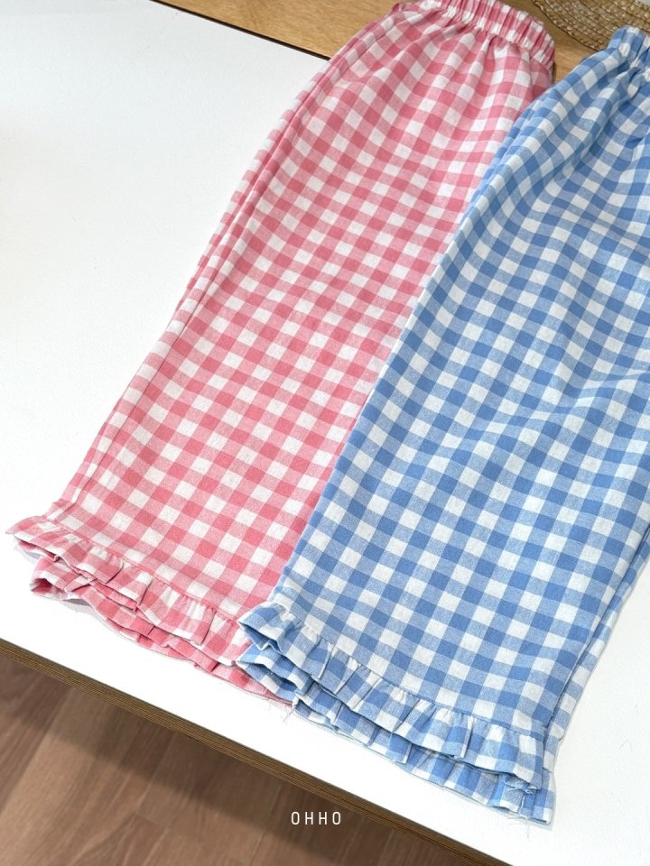 Ohho - Korean Children Fashion - #childofig - Gingham Frill Pants - 7
