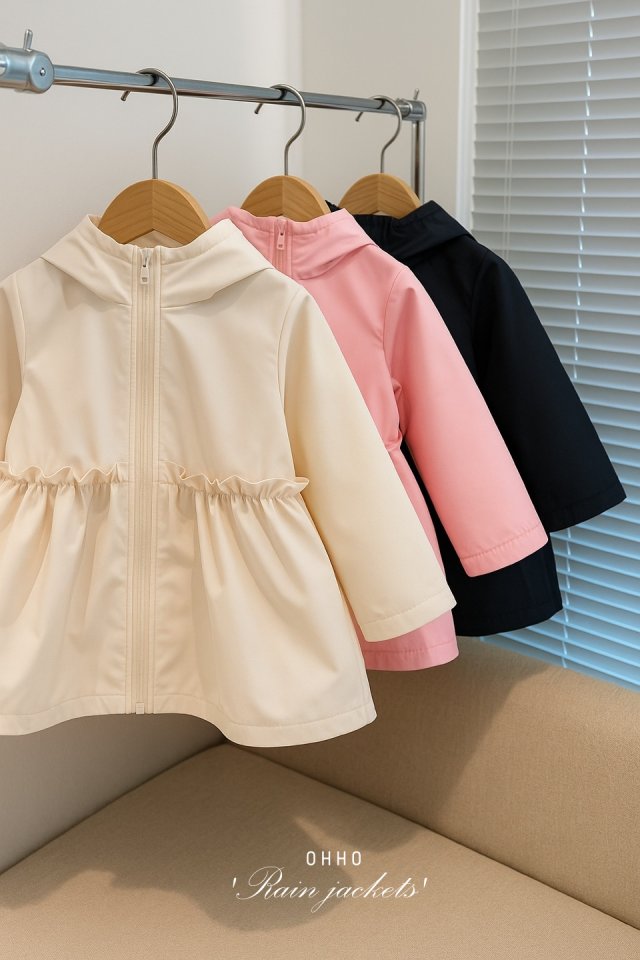 Ohho - Korean Children Fashion - #childrensboutique - Frill Rain Jacket
