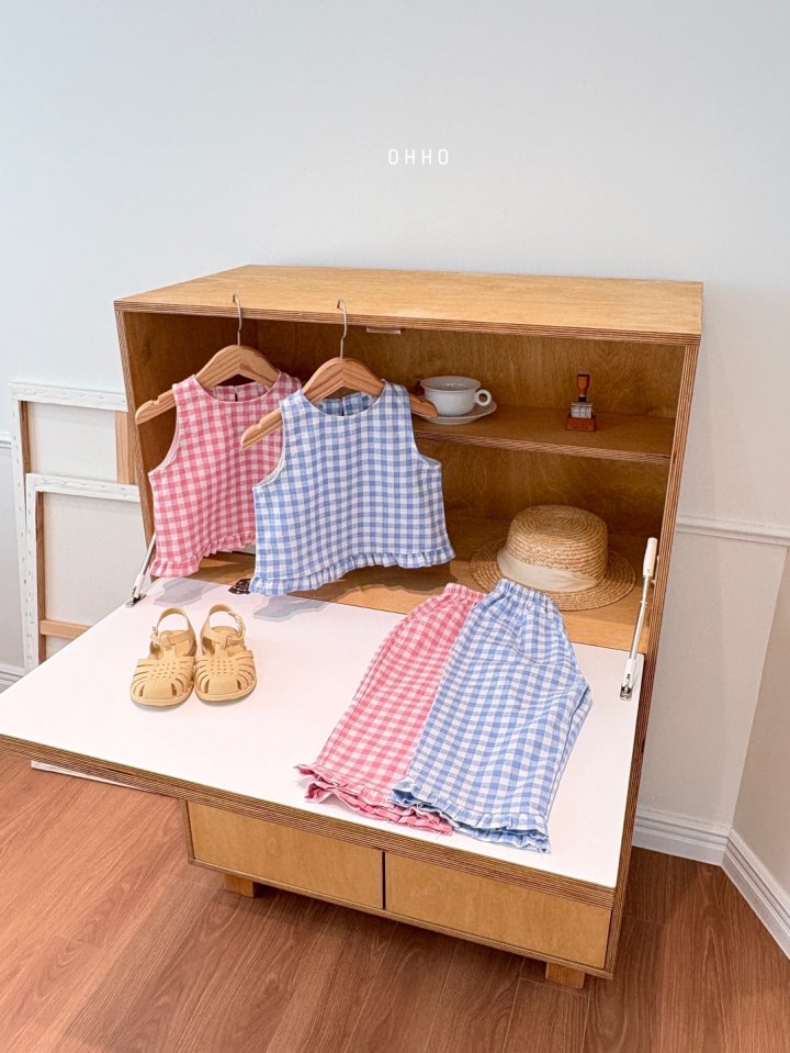 Ohho - Korean Children Fashion - #childrensboutique - Gingham Frill Pants - 9