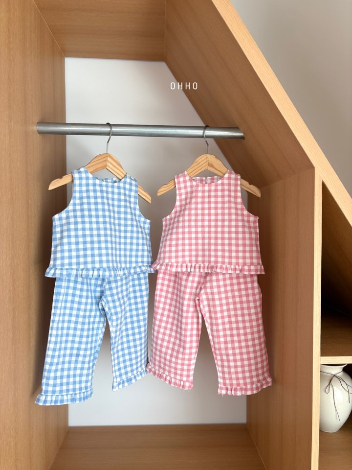 Ohho - Korean Children Fashion - #designkidswear - Gingham Frill Sleeveless - 11