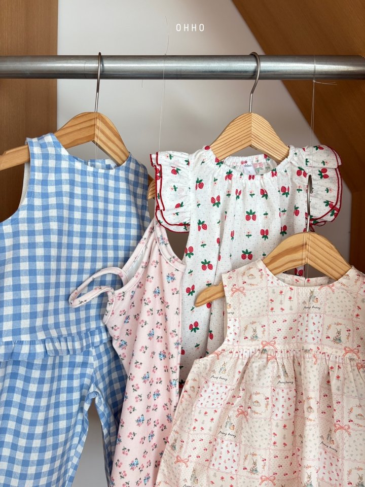 Ohho - Korean Children Fashion - #discoveringself - Gingham Frill Sleeveless - 12