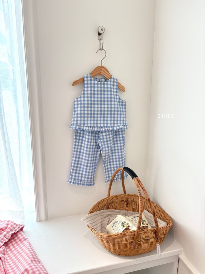 Ohho - Korean Children Fashion - #kidzfashiontrend - Gingham Frill Pants