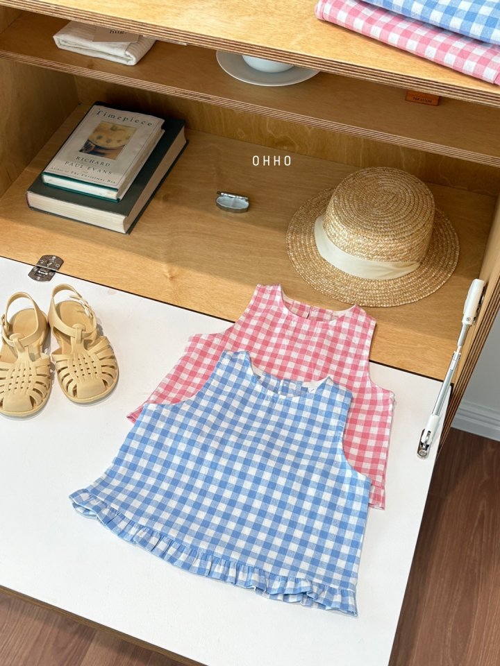 Ohho - Korean Children Fashion - #Kfashion4kids - Gingham Frill Sleeveless - 4