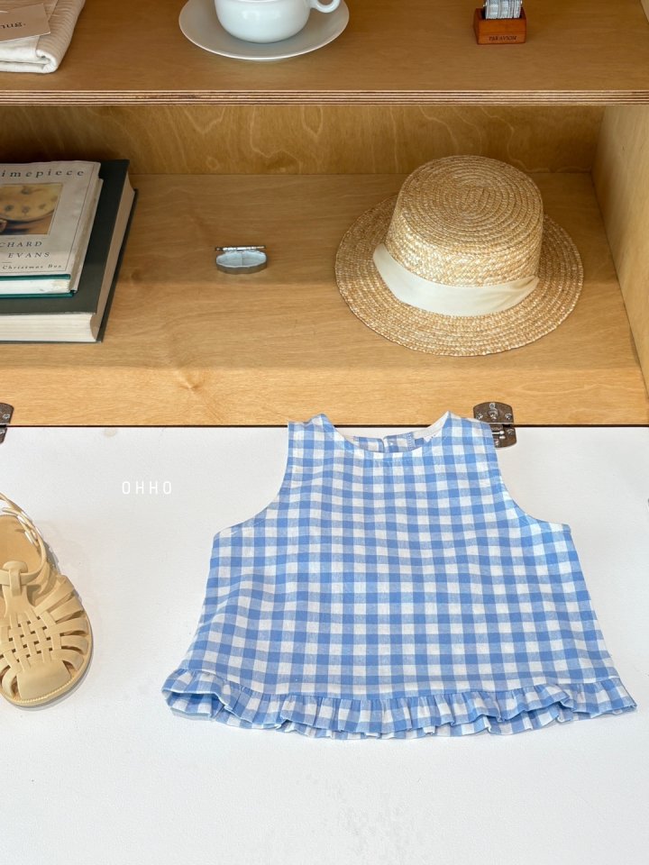 Ohho - Korean Children Fashion - #magicofchildhood - Gingham Frill Sleeveless - 5